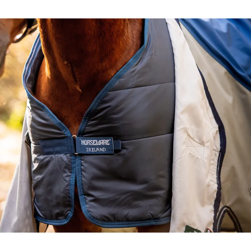 Horseware Rambo Autumn Series Detach-A-Neck Turnout Rug  - Navy/Grey-3